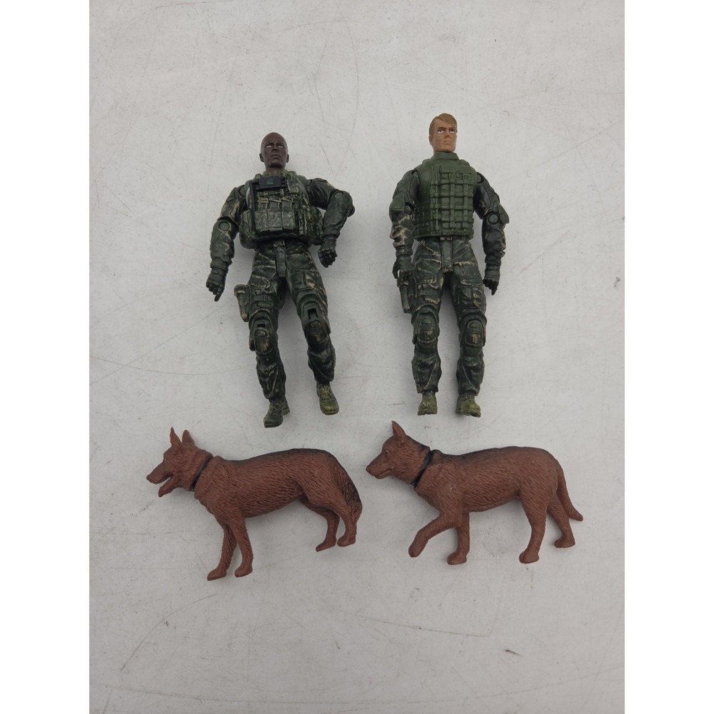 BBI Elite Force Navy Seal Action Figures Lot of 4 With K-9's - Very Nice